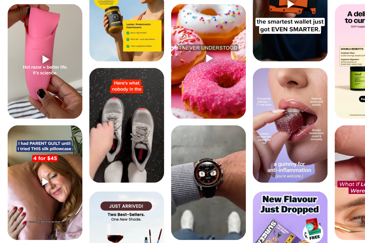 Ad creative swipe file mosaic